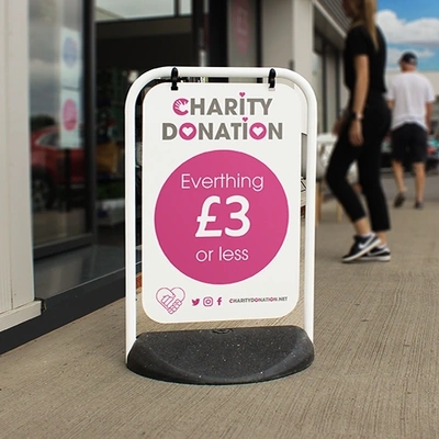  Swinger 2 Outside Charity Shop Showing Charity Shop Price Promotion