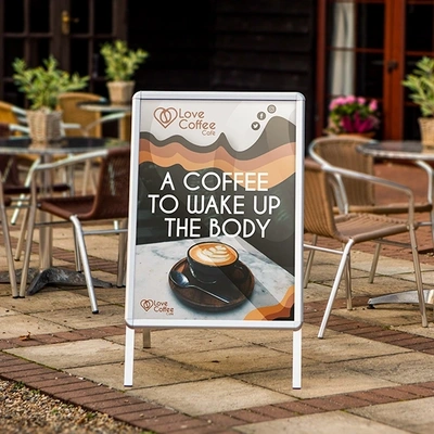  A - Master Outside Cafe Showing Coffee Artwork