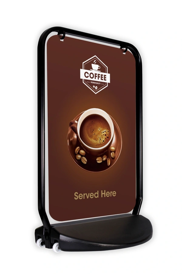  Swinger 4000 Black Frame With Aluminium Panel Showing Coffee Artwork