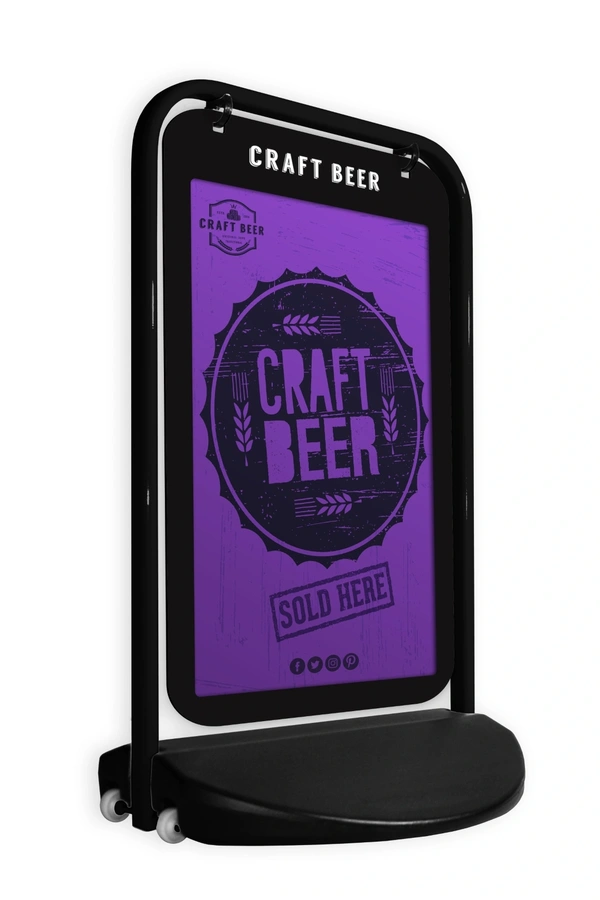  Swinger 3000 Black Frame With Poster Pocket Showing Craft Beer Artwork