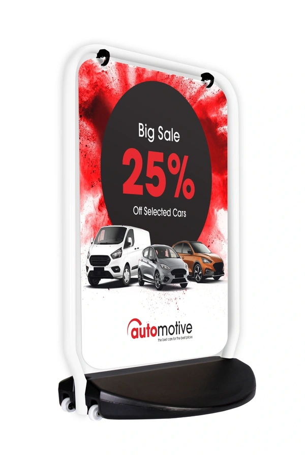  Swinger 4000 White Frame With Aluminium Panel Showing Automotive Artwork