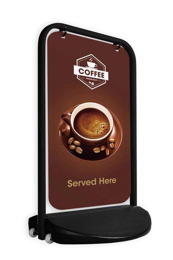  Swinger 3000 Black Frame With Aluminium Panel Showing Coffee Artwork
