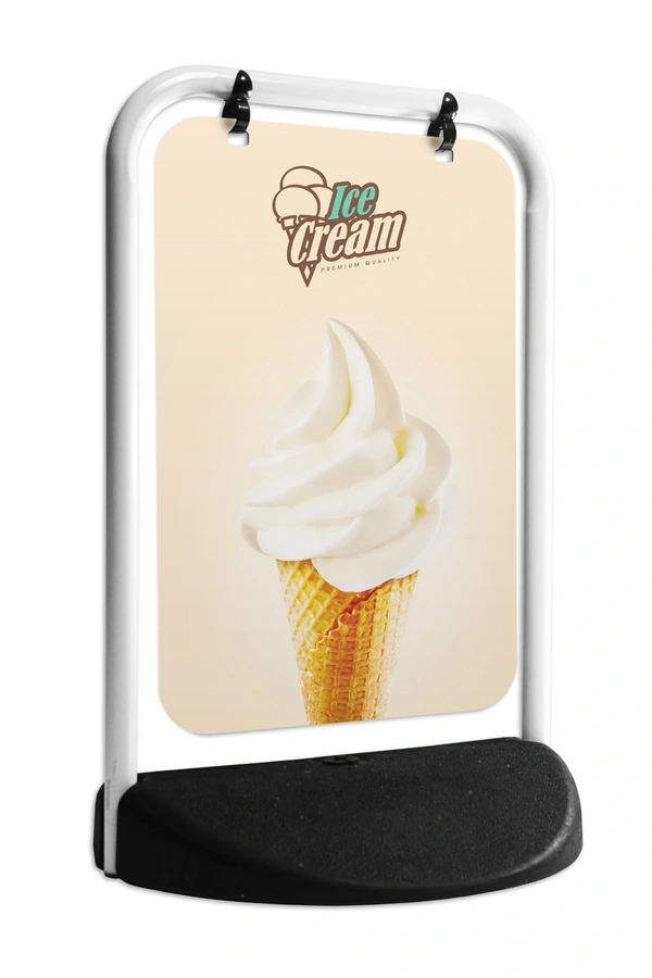  Eco Swinger White Frame Aluminium Panel Ice Cream Artwork