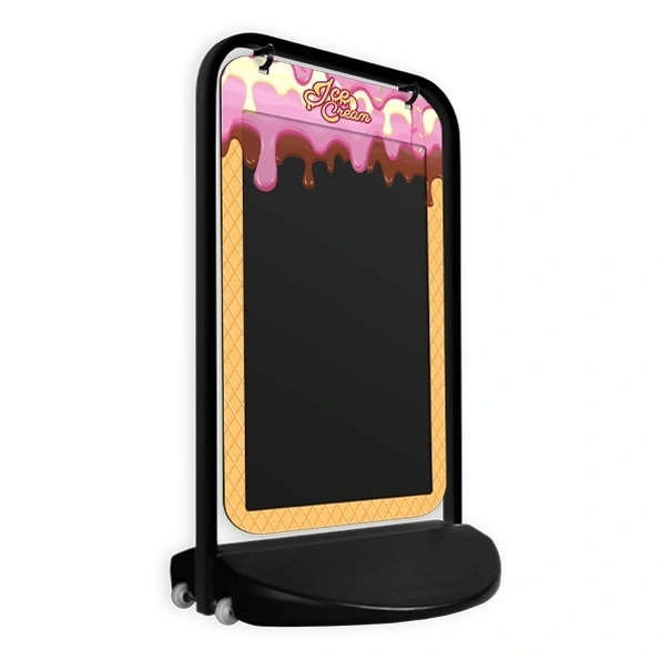  Swinger 3000 With Black Frame Showing Ice Cream Printed Poster Pocket And Chalk Insert Panel